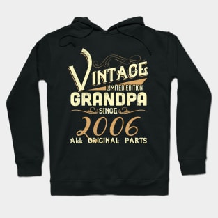 Vintage Grandpa Since 2006 Funny Man Myth Legend Daddy Hoodie